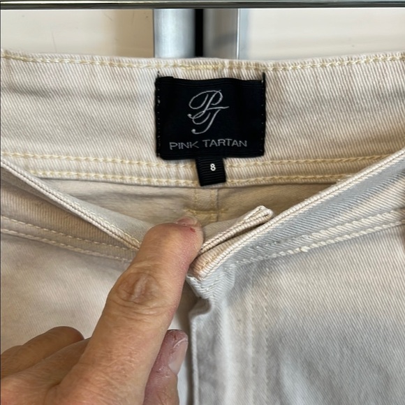 PINK TARTAN Wide Leg Ankle Cotton Pants, Size 8 - Picture 5 of 10